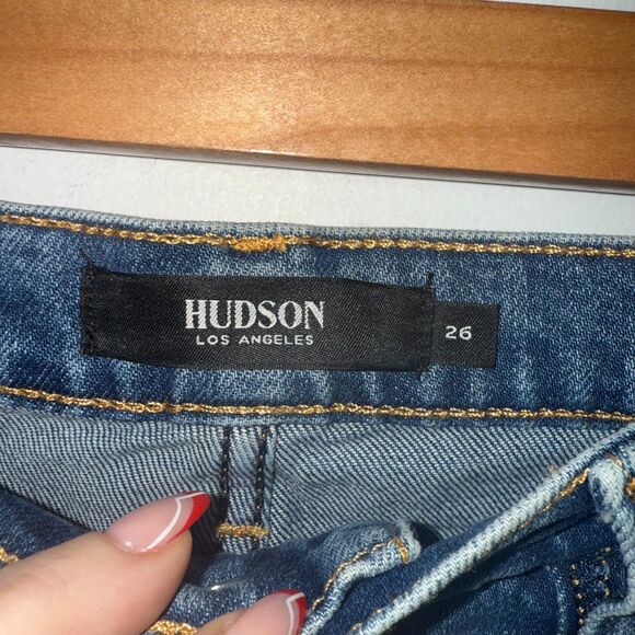 Hudson Remi High Rise Straight Crop Step Fray Hem Jean - Blue 26 - Picture 9 of 11